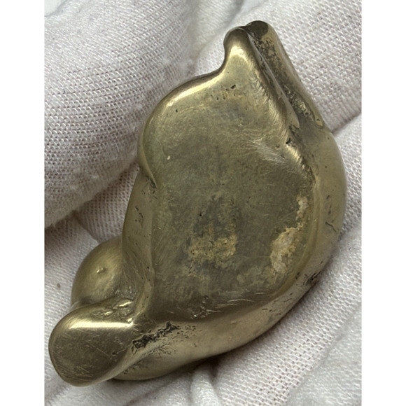 Vintage Mini Brass Frog Figurine Statue Paperweight Posing Laying Down - Picture 13 of 14